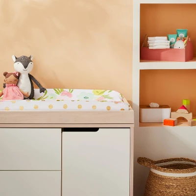 Plush Changing Pad Cover Floral - Cloud Island™ Gold 1 Plush Changing Pad Cover Floral - Cloud Island™ Gold