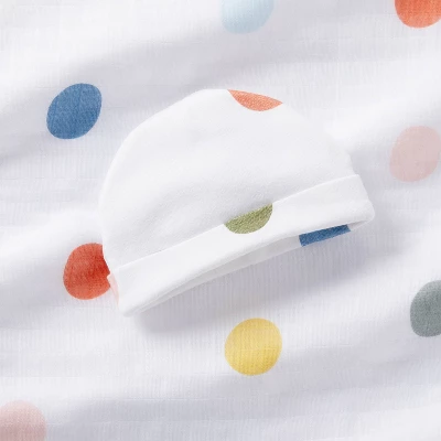 Hospital Muslin Swaddle Baby Blanket - Multi Dot - Cloud Island™ 2 Hospital Muslin Swaddle Baby Blanket - Multi Dot - Cloud Island™ - Image 2