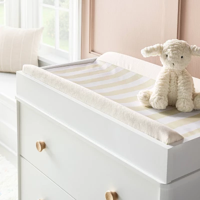 Wipeable Changing Pad Cover - Khaki Stripes - Cloud Island™ 1 Wipeable Changing Pad Cover - Khaki Stripes - Cloud Island™