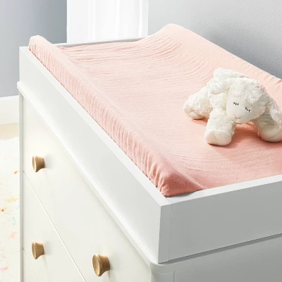 Muslin Changing Pad Cover - Pink - Cloud Island™ 1 Muslin Changing Pad Cover - Pink - Cloud Island™