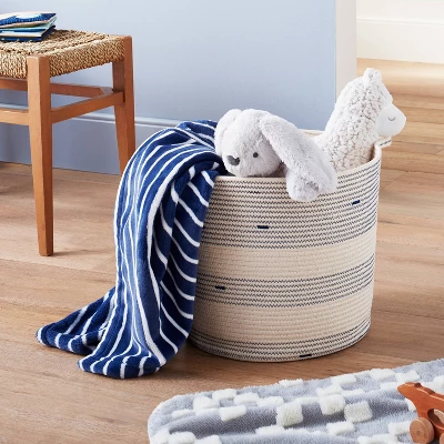 Toddler Bed Plush Blanket - Cloud Island™ Navy Stripe 1 Toddler Bed Plush Blanket - Cloud Island™ Navy Stripe