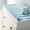 Wipeable Changing Pad Cover - Blue And White Stripes - Cloud Island™