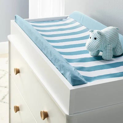 Wipeable Changing Pad Cover - Blue And White Stripes - Cloud Island™ 1 Wipeable Changing Pad Cover - Blue And White Stripes - Cloud Island™