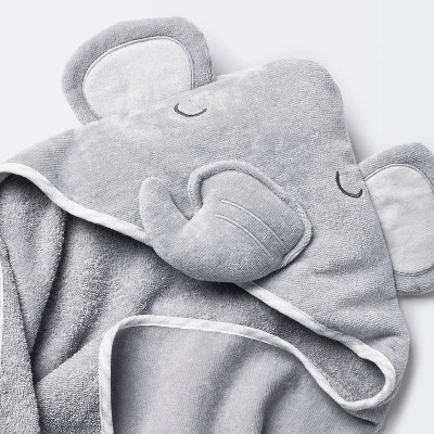 Baby Elephant Hooded Towel - Cloud Island™ Gray 2 Baby Elephant Hooded Towel - Cloud Island™ Gray - Image 2