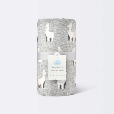 Jersey Knit Reversible Faux Fur Blanket Llamas - Cloud Island™ Blue/White 3 Jersey Knit Reversible Faux Fur Blanket Llamas - Cloud Island™ Blue/White - Image 3