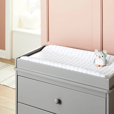 Plush Changing Pad Cover I Love You Script - Gray/White - Cloud Island™ 1 Plush Changing Pad Cover I Love You Script - Gray/White - Cloud Island™