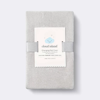 Velvet Spandex Changing Pad Cover - Light Gray - Cloud Island™ 2 Velvet Spandex Changing Pad Cover - Light Gray - Cloud Island™ - Image 2