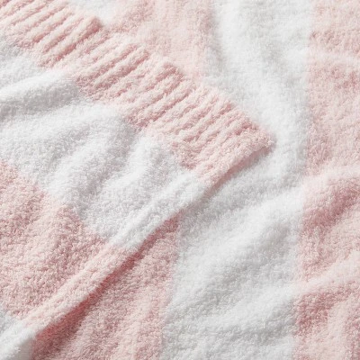 Chenille Stripe Baby Blanket - Light Pink And White Stripe - Cloud Island™ 2 Chenille Stripe Baby Blanket - Light Pink And White Stripe - Cloud Island™ - Image 2
