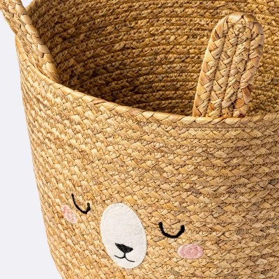 Braided Water Hyacinth Medium Round Storage Basket - Rabbit - Cloud Island™ 2 Braided Water Hyacinth Medium Round Storage Basket - Rabbit - Cloud Island™ - Image 2
