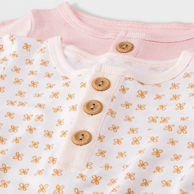 Baby Girls' 2pk Modal Tie NightGown - Cloud Island™ Pink 2 Baby Girls' 2pk Modal Tie NightGown - Cloud Island™ Pink - Image 2