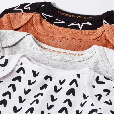 Baby 4pk Short Sleeve Bodysuit - Cloud Island™ Black 2 Baby 4pk Short Sleeve Bodysuit - Cloud Island™ Black - Image 2