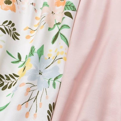 Fitted Mini Crib Sheet - Cloud Island™ - Meadow/Pink - 2pk 1 Fitted Mini Crib Sheet - Cloud Island™ - Meadow/Pink - 2pk