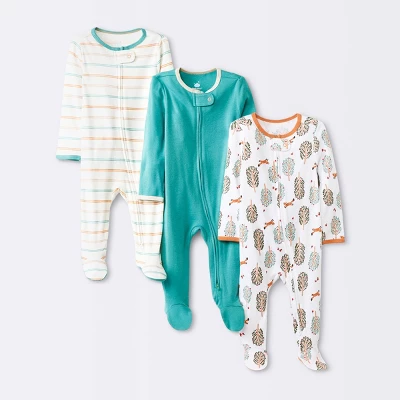 Baby 3pk Orchard Zip-Up Sleep N' Play - Cloud Island™ Off-White 4 Baby 3pk Orchard Zip-Up Sleep N' Play - Cloud Island™ Off-White - Image 4