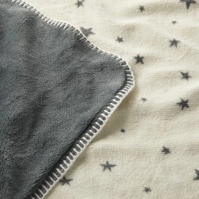 Plush Baby Blanket Gray Stars - Gray - Cloud Island™ 2 Plush Baby Blanket Gray Stars - Gray - Cloud Island™ - Image 2