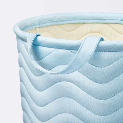 Quilted Fabric Large Round Storage Basket - Blue - Cloud Island™ 2 Quilted Fabric Large Round Storage Basket - Blue - Cloud Island™ - Image 2