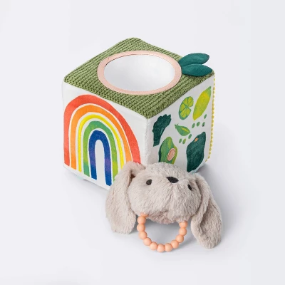Fruit And Vegetable Interactive Plush Cube With Rabbit Rattle - Cloud Island™ 2 Fruit And Vegetable Interactive Plush Cube With Rabbit Rattle - Cloud Island™ - Image 2